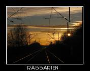 Bahnstrecke im Sonnenuntergang
